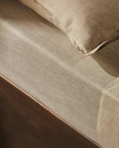 (160 Gsm) Washed Linen Fitted Sheet