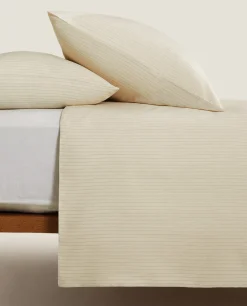 (300 Thread Count) Striped Washed Sateen Duvet Cover