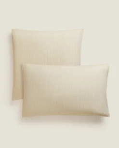 (300 Thread Count) Striped Washed Sateen Pillowcase