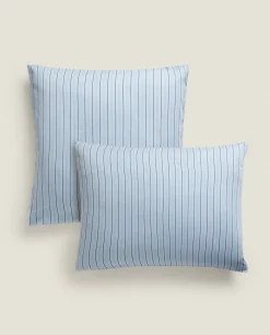(300 Thread Count) Striped Washed Sateen Pillowcase
