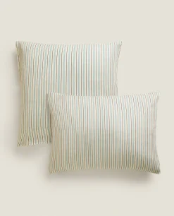 (300 Thread Count) Striped Washed Sateen Pillowcase