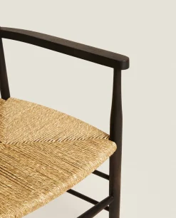 Ash And Seagrass Chair With Arm Rests