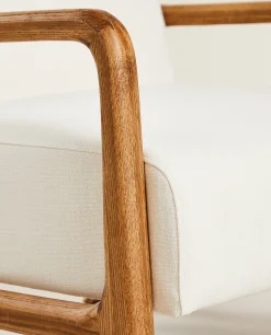 Ash Wood And Linen Armchair