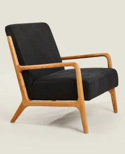 Ash Wood And Linen Armchair