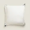 Backstitched Throw Pillow Cover