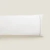 Backstitched Throw Pillow Cover