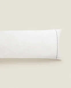 Backstitched Throw Pillow Cover