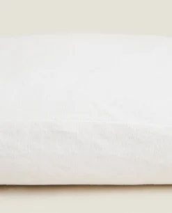 Backstitched Throw Pillow Cover