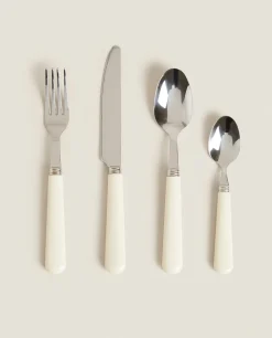 Beige Flatware Set (4 Pieces)