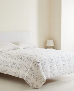 Blue Floral Comforter Duvet Cover