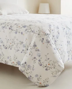 Blue Floral Comforter Duvet Cover