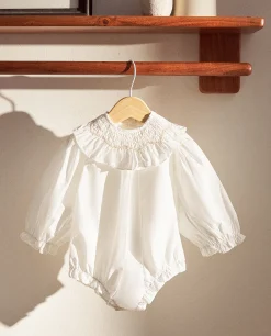 Bodysuit With Embroidered Collar