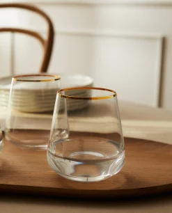 Bohemia Crystal Gold-Rimmed Tumbler