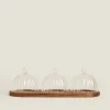 Borosilicate Glass And Wood Cake Plates