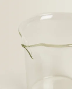 Borosilicate Glass And Wooden Milk Pitcher