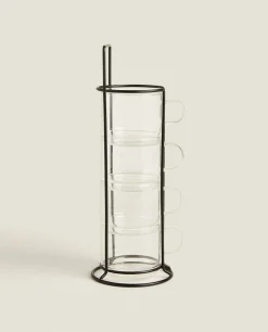 Borosilicate Glass Cup Tower (Set Of 4)