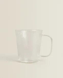 Borosilicate Glass Mug With Lines