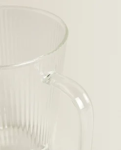 Borosilicate Glass Mug With Lines