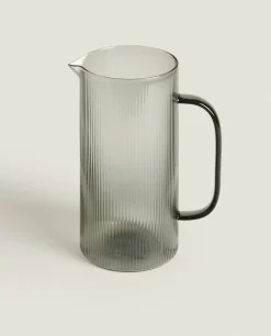 Borosilicate Glass Pitcher With Line Design