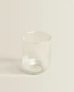 Borosilicate Glass Tumbler With Raised Lines