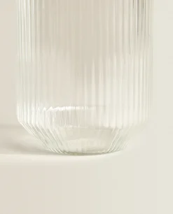 Borosilicate Glass Tumbler With Raised Lines