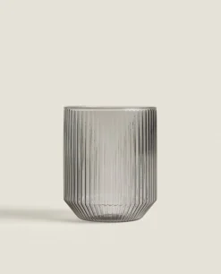 Borosilicate Glass Tumbler With Raised Lines