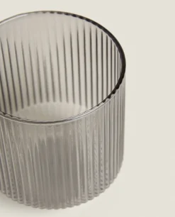 Borosilicate Glass Tumbler With Raised Lines