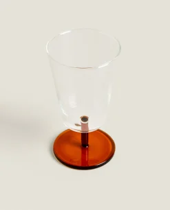 Borosilicate Wine Glass With Colored Stem