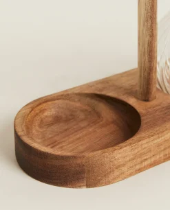 Bososilicate Glass And Wood Cruet Set