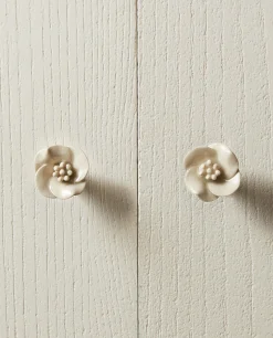 Ceramic Flower Door Knob (Pack Of 2)