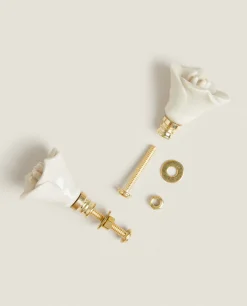 Ceramic Flower Door Knob (Pack Of 2)