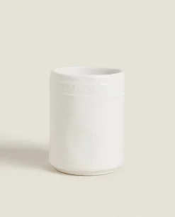 Ceramic Tumbler With A Raised Design