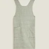 Check Apron With Ruffles