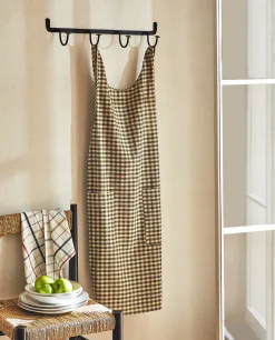 Check Apron With Ruffles