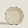 Christmas Dessert Plate With Raised Floral Design