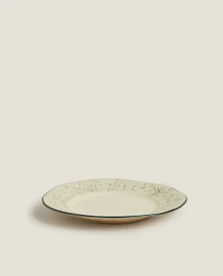 Christmas Dessert Plate With Raised Floral Design