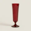 Christmas Faceted Glass Flute