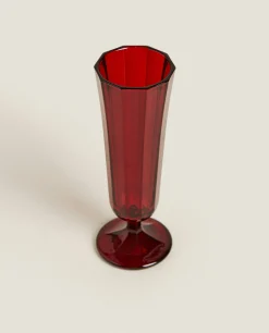 Christmas Faceted Glass Flute