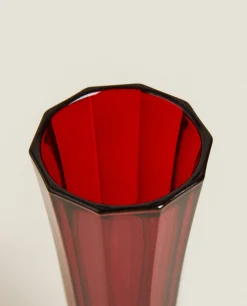 Christmas Faceted Glass Flute