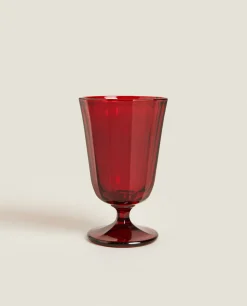 Christmas Faceted Wine Glass