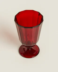 Christmas Faceted Wine Glass