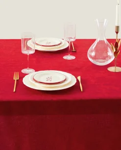 Christmas Floral Jacquard Tablecloth