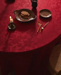 Christmas Floral Jacquard Tablecloth