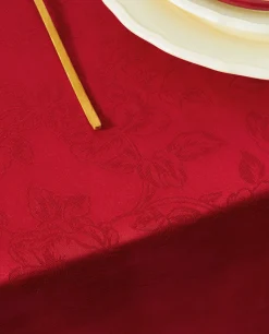 Christmas Floral Jacquard Tablecloth