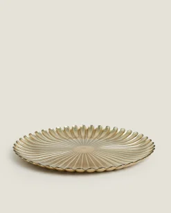 Christmas Glass Service Plate With Raised Design