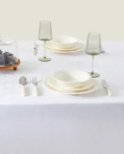Christmas Glittery Floral Jacquard Tablecloth