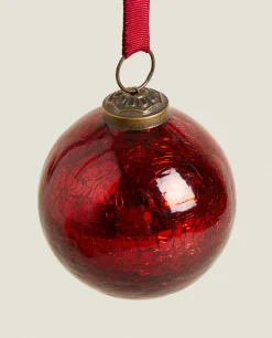 Christmas Spiral Glass Bauble Decoration