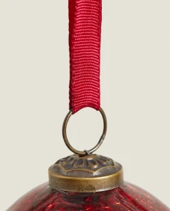 Christmas Spiral Glass Bauble Decoration