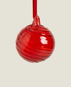 Christmas Spiral Glass Bauble Decoration