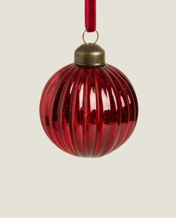 Christmas Spiral Glass Bauble Decoration